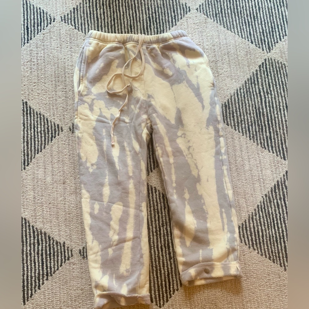 Les Tien Made in USA Drawstring Inside Out Snap Hem Sweatpants Size XXS NWT